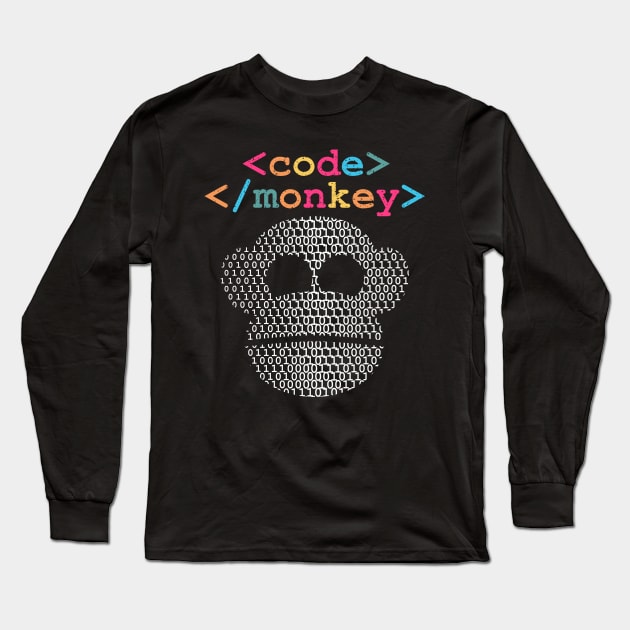 Code Monkey - Developer Syntax Long Sleeve T-Shirt by BraaiNinja